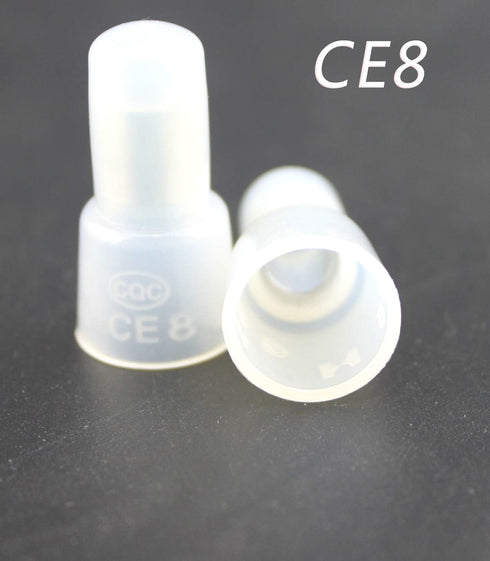 Rextin 100pcs CE8 Closed End Wire Crimp Connectors, Protective Wire Crimp Cap Terminals