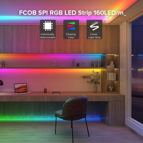 WS2812B 9.84FT 5V 5mm 160LEDs/m 480IC IC RGB COB LED Strip Individual Addressable Smart RGB Thin Dream Color Strips