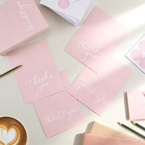 Afniimyapt 100 Pack 6x8 Inches Thank You Cards with Envelopes and Stickers Thank You Notes Minimalistic Elegant Blank