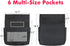Black Chair Back Pocket Organizer, School Seat Storage Pocket with Label Slot and Multiple Pockets for Classroom