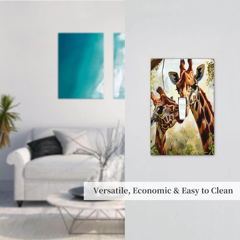 HTSAHKV 3 5 Inch Jungle Giraffe Wall Plate Light Switch Cover Single Gang Outlet Faceplate Print Plate Cover X