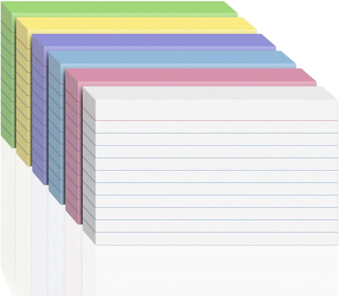 WAYISUL 300PCS Index Cards 3 x 5 Inch, Colored Flash Cards, Lined Flashcards