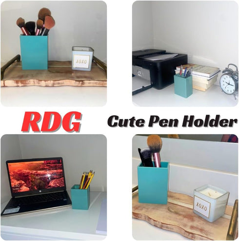 RDG Light Green Plastic Cute Pen Holder | Rectangular Shape Pen Box | Desk Organizer for School, Home, Stationery