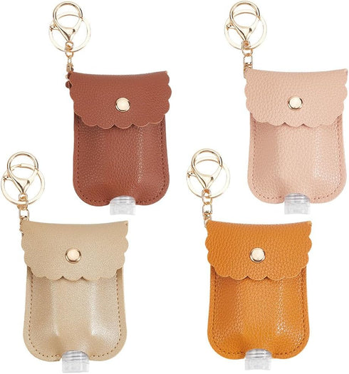 4 Colors Hand Sanitizer Holder Hand Sanitizer Case Keychain Bulk Pink Brown