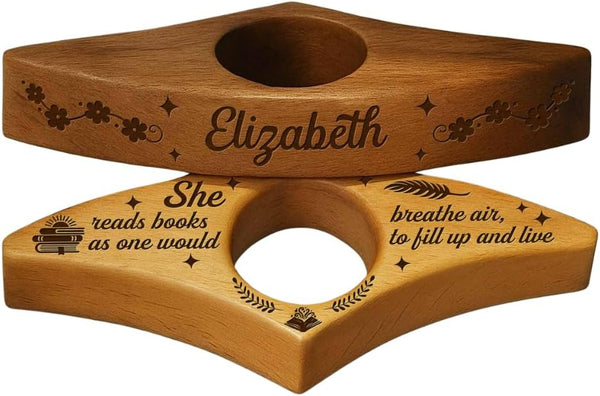 She Reads Books As One Would Breathe Air, Wooden Book Page Holder,