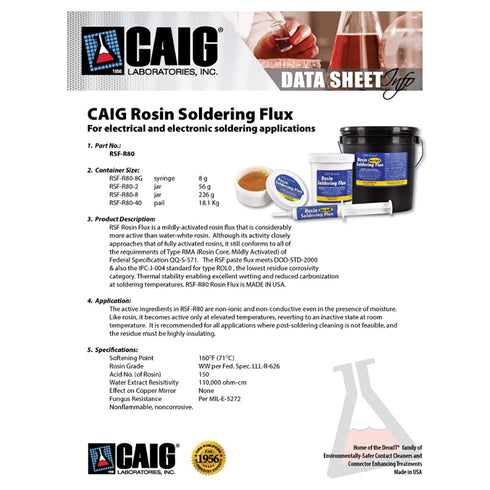CAIG Labs. Rosin Soldering Flux Syringe, 8 Grams, Pack of 1