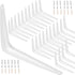 ZOENHOU 24 Packs White Shelf Brackets, 12 x 10 Inch Heavy-Duty Metal Steel Corner Brackets with Screws for Wall Shelves