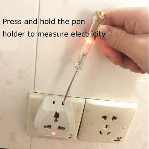 2pcs 100-500V Flathead Screwdriver Electric Pen Circuit Tester Pen (3MM)