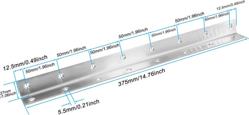 4 Pack 14.8" Furniture,375mm L Bracket, Heavy Duty Corner Brace, Metal Shelf Bracket Angle Bracket for Shelves