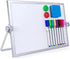 Small Dry Erase White Board, Magnetic Desktop Whiteboard with Stand, Mini Easel Double Sided for Kids Drawing