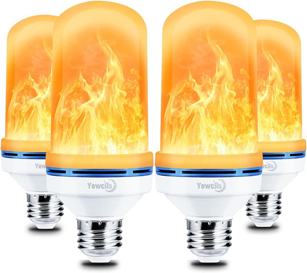 Yewclls LED Flame Light Bulbs, 4 Modes Flickering Halloween Light Bulbs E26 Base