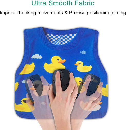 biunilei 11 11 inch. Cute Duck Sweater Mouse pad, Wireless Mouse Desktop Accessory, Non Slip Rubber Base Travel Mouse