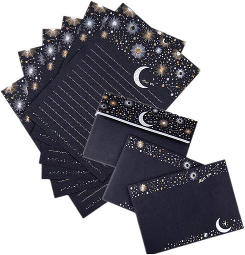 Stationary Paper with Envelopes Pack of 27, Flashing Series Design Writing Stationery Paper with 9 Envelopes, 8.5 x 6