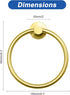 NearMoon Bath Towel Ring, Bathroom Hardware Accessories-Thicken Stainless Steel Hand Towel Holder for Bathroom, Modern Round Towel Hanger Wall Mounted (Brushed Gold, 1 Pack) by NearMoon