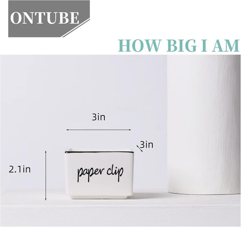 ONTUBE Farmhouse Paper Clip Holders, Dispenser Organizer for Desk, 3-Inch White