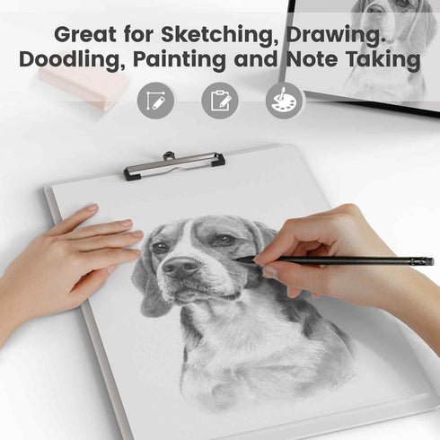 Extra Large 11x17 Clipboards Set of 6 - Plastic Drawing Boards with Low Profile Clip for Drawing, Sketching, Art