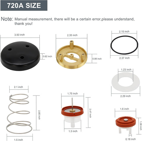 720A Pressure Vacuum Breaker Repair Kit and Bonnet Repair Kit for Zurn Wilkins 1/2 , 3/4 , and 1 -2 Assembly