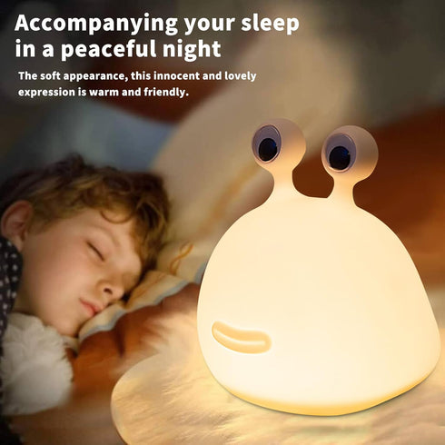 Cute Slug Night Light - Funny Kid Night Light for Bedroom Decor, Touch Soft Silicone Lamp for Birthday Gifts Room