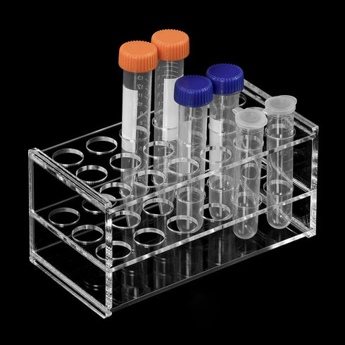 Clear Acrylic Test Tube Holder Rack for 18 Holes, Tube Vial Holder, Makeup Brushes Drying Rack for 10ml 15ml Test Tubes