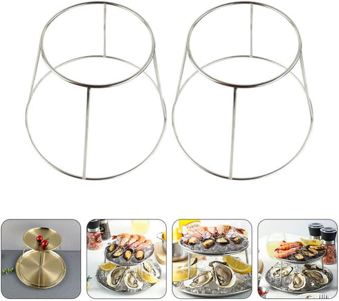 2pcs UPKOCH Stainless Steel Seafood Display Rack Food Tray Holder for Home and Restaurant Creative Seafood Stand