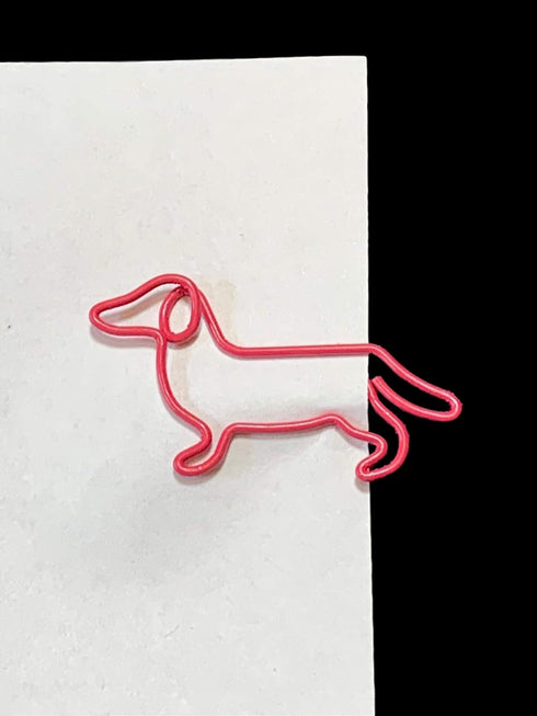 Dog Dachshund Shaped Paper Clips, Great for Collectors or Dog Lovers, 100 Count (Style #2) (Pink)
