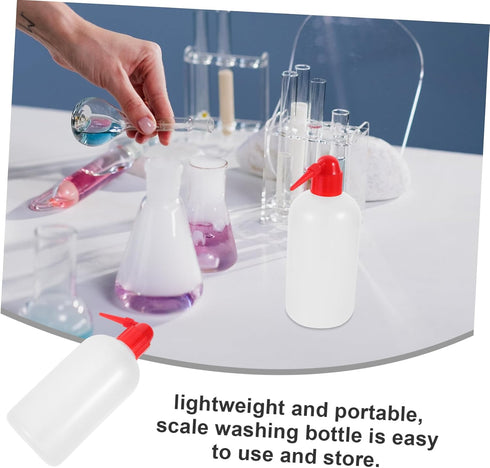 2Pcs Sosoport Narrow Mouth Wash Bottle Portable Laboratory Wash Bottle with Scale for Precise Measurement Lab Cleaning