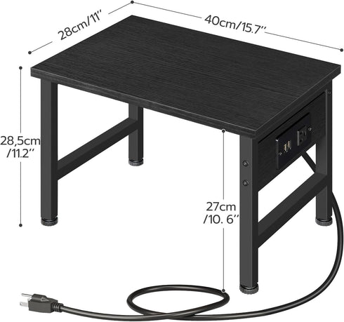 BB01UPS01 HOOBRO Printer Stand for Desk, Desktop Printer Stand with Charging Station, Small Printer Table with Storage