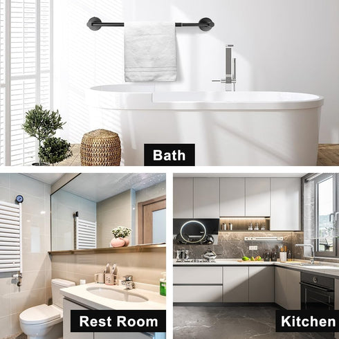 Holder(13.18inch-24inch) Accessories(1Pack,Black) MGahyi Towel Racks for Bathroom-Adjustable Towel Sturdy and Rustproof