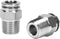 Push to Connect Fitting - 304 Stainless Steel Male Straight 5/16" Tube OD x 1/4" NPT Thread (Pack of 2)