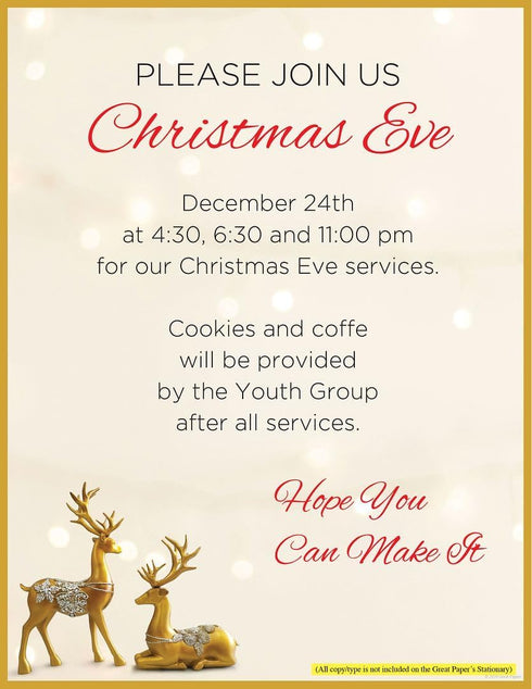 8.5"x11", 50 (2024037) Great Papers! Stationery Letterhead, Holiday Reindeer, Printer Friendly, Sheets