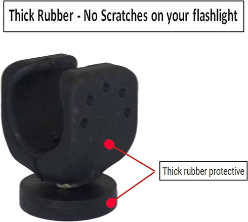 Pmsanzay 4 PackTwo Magnetic Base Mount, Flashlight Mounting Brackets, Strong magnets and Flexible clamp, Round Base