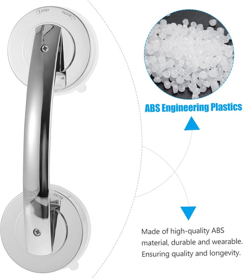 2 Mikikit Pcs Door Handle Suction Cup Shower Grab Bars for Seniors Window Pulls Easy to Install for Bathroom Hotel