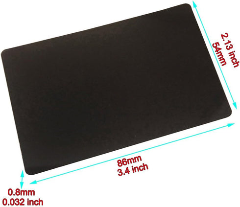 Metal Business Cards Anodized Aluminum Plaque Plate 86X54X0.8mm (Black, 10PCS)