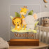 Personalized Led Night Light Name for Kids, Custom Cute Forest Animals with Wooden Base Bedroom Decor, Personalized