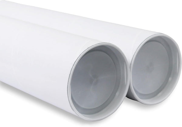 MagicWater Supply Mailing Tube 3 in x 12 in White - 2 Pack for Shipping and Storage of Arts, Crafts, Documents