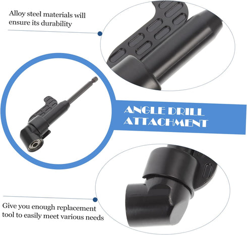 105 Bit Corner Universal Adapter Screwdriver, Electric Power Tools 105 Degree Angle Drill Attachment, Black