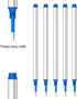 DunBong 5 Pack Spiral Refill, Replaceable Gel Ink Rollerball Refills, 0.5mm Medium Point, Blue