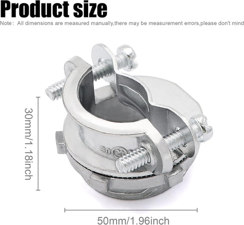 6PCS 1 inch NM Cable Clamp Connectors for Metallic Conduit Protect Cables, Silver Type