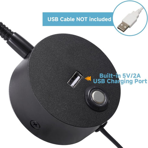Dimmable Wall Mounted Reading Light with USB Charging Port, Plug-in LED Headboard Reading Light, Bedside Spot Wall