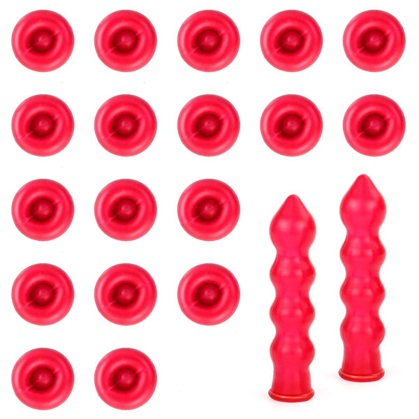 Universal Fit Caulk Saver Cap, Red Caulk Tube Sealer for Sealing and Preserving, 10 Caps