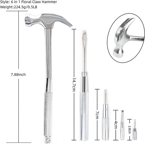 6 in 1 Multifunctional Tool Set, Slotted/Flat Head Phillips Screwdriver and Nut Drivers, Best Gift