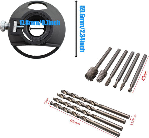 Maxmoral 11PCS Set Rotary Multi Tool Cutting Guide Attachment Kit Router Bit with HSS Small Electric Grinder