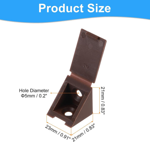 12 90 21x23x21mm uxcell Pcs Degree Plastic Corner Braces, Shelf Right Angle Brackets with Screws for Cabinets