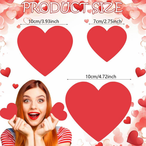 60 Pcs Red Heart Cutouts Paper Valentine's Day Heart Shape Cut-Outs Confetti Table Decorations Heart Die Cuts