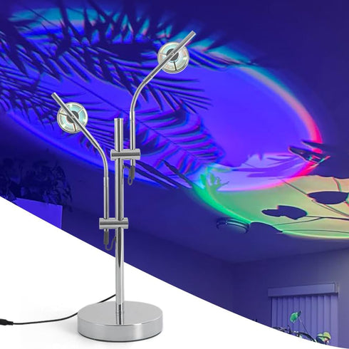 Sunset Lamp Projector, 2 Head 360 Rotation Aura Light LED Table Lamp,