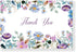 BZHTRMK 20PCs, Elegant Floral Surrounded Thank You Cards with Envelopes, Warm Appreciation, Blank