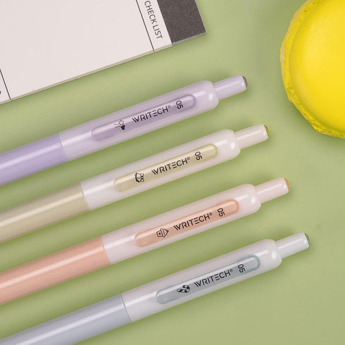 WRITECH Gel Pens Fine Point 0.5mm, Silent Retractable Extra Fine Needle Point, 8ct for Journaling, Drawing, Notetaking.