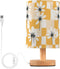 Fustylead Hippie Orange and White Daisy Flowers Bedside Table Lamps with USB Port