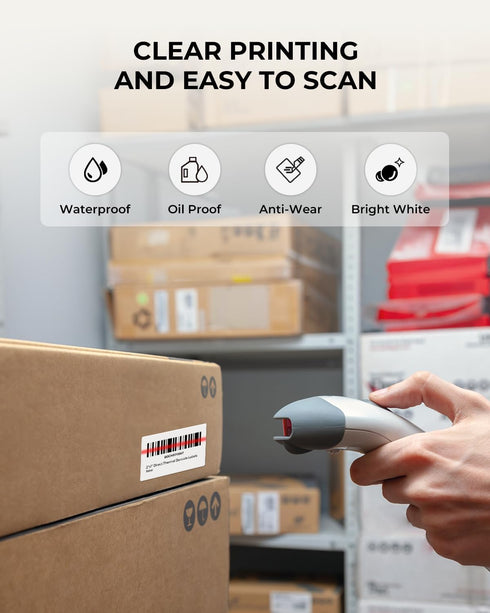 2x1In Stickers,1000 MUNBYN Thermal Sticker Labels, Address Barcode Self-Adhesive Label Paper for Direct Thermal Printer