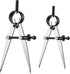 Weewooday 2 Pieces Adjustable Lockable Divider Leather Compass, 6 Inch and 8 Inch Drafting Tool